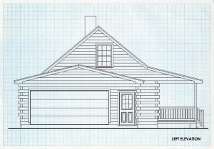 Log Cabin Home Left Elevation - Hunter Mountain