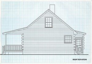 Log Cabin Home Right Elevation - Hunter Mountain