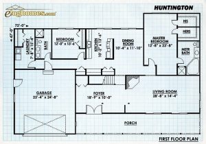 Log Home First Floor Plan - Huntington