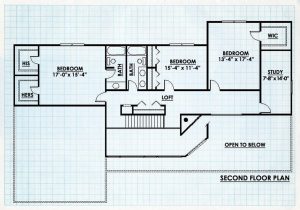 Log Home Second Floor Plan - Huntington