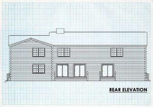 Log Home Rear Elevation - Huntington