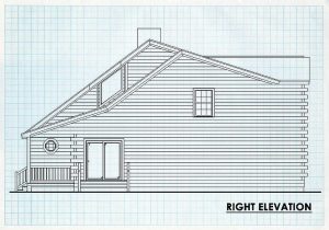 Log Home Right Elevation - Huntington