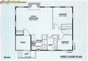 Log Home First Floor Plan - Huron