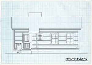 Log Home Front Elevation - Huron