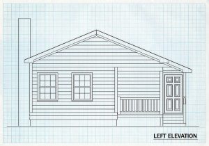 Log Home Left Elevation - Huron