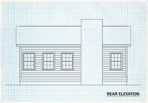 Log Home Rear Elevation - Huron