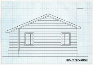 Log Home Right Elevation - Huron