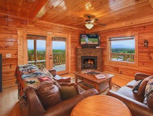 Living Room with Fireplace - Idaho Springs