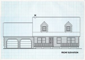 Log Home Front Elevation - Idaho Springs