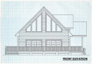 Log Home Front Elevation - Indian lake