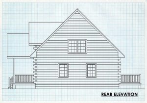 Log Home Rear Elevation - Indian lake