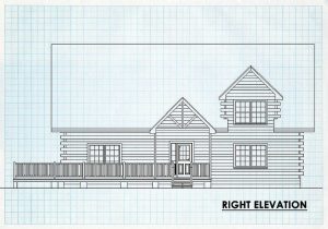 Log Home Right Elevation - Indian lake