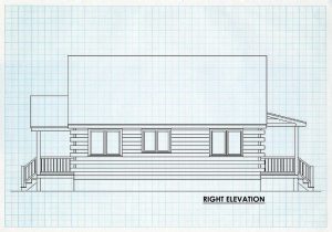 Log Cabin Home Right Elevation - Indian Trail