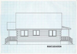 Log Cabin Home Right Elevation - Indian Trail