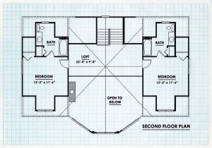 Log Home Second Floor Plan - Jackson Hole