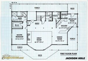 Log Home First Floor Plan - Jackson Hole