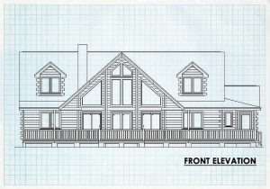Log Home Front Elevation - Jackson Hole