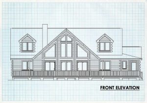 Log Home Front Elevation - Jackson Hole