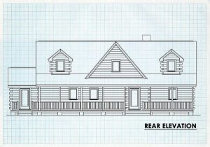 Log Home Rear Elevation - Jackson Hole