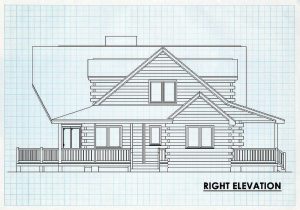 Log Home Right Elevation - Jackson Hole