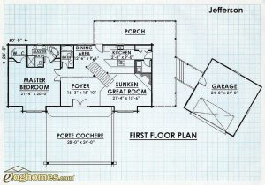 Log Home First Floor Plan - Jefferson