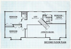 Log Home Second Floor Plan - Jefferson