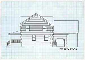 Log Home Left Elevation - Jefferson