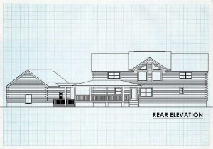 Log Home Rear Elevation - Jefferson