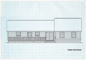 Log Home Front Elevation - Kingsbury