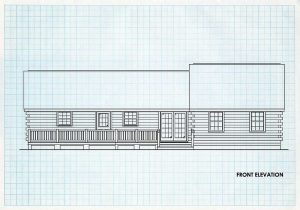 Log Home Front Elevation - Kingsbury