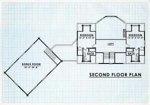Log Home Second Floor Plan - Lake clark