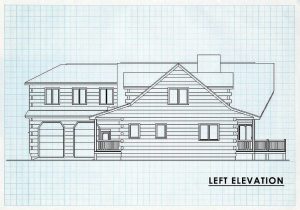 Log Home Left Elevation - Lake clark