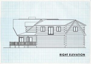 Log Home Right Elevation - Lake clark