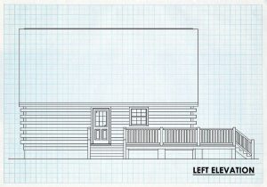 Log Cabin Left Elevation - Lake font