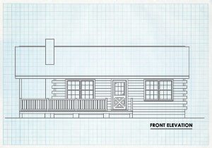 Log Cabin Front Elevation - Lakehouse