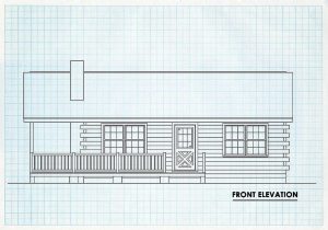 Log Cabin Front Elevation - Lakehouse