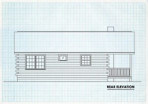 Log Cabin Rear Elevation - Lakehouse