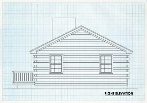 Log Cabin Right Elevation - Lakehouse