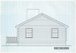 Log Cabin Right Elevation - Lakehouse