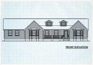 Log Home Front Elevation - Linville