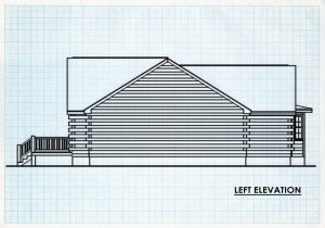 Log Home Left Elevation - Linville