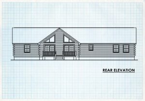 Log Home Rear Elevation - Linville