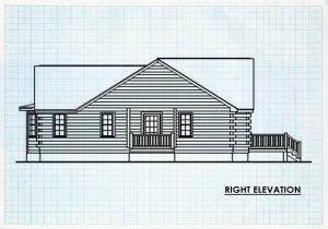 Log Home Right Elevation - Linville