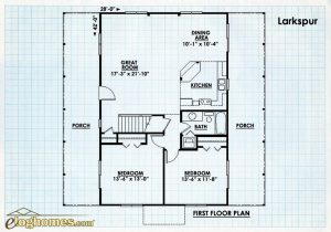 Log Home First Floor Plan - Larkspur