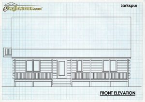 Log Home Front Elevation - Larkspur