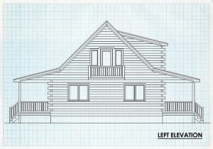 Log Home Left Elevation - Larkspur