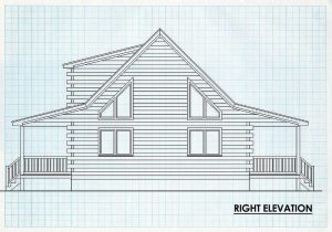 Log Home Right Elevation - Larkspur