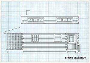 Log Cabin Front Elevation - Lathrop