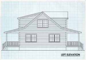 Log Home Left Elevation - Lexington