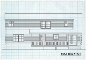 Log Home Rear Elevation - Lexington